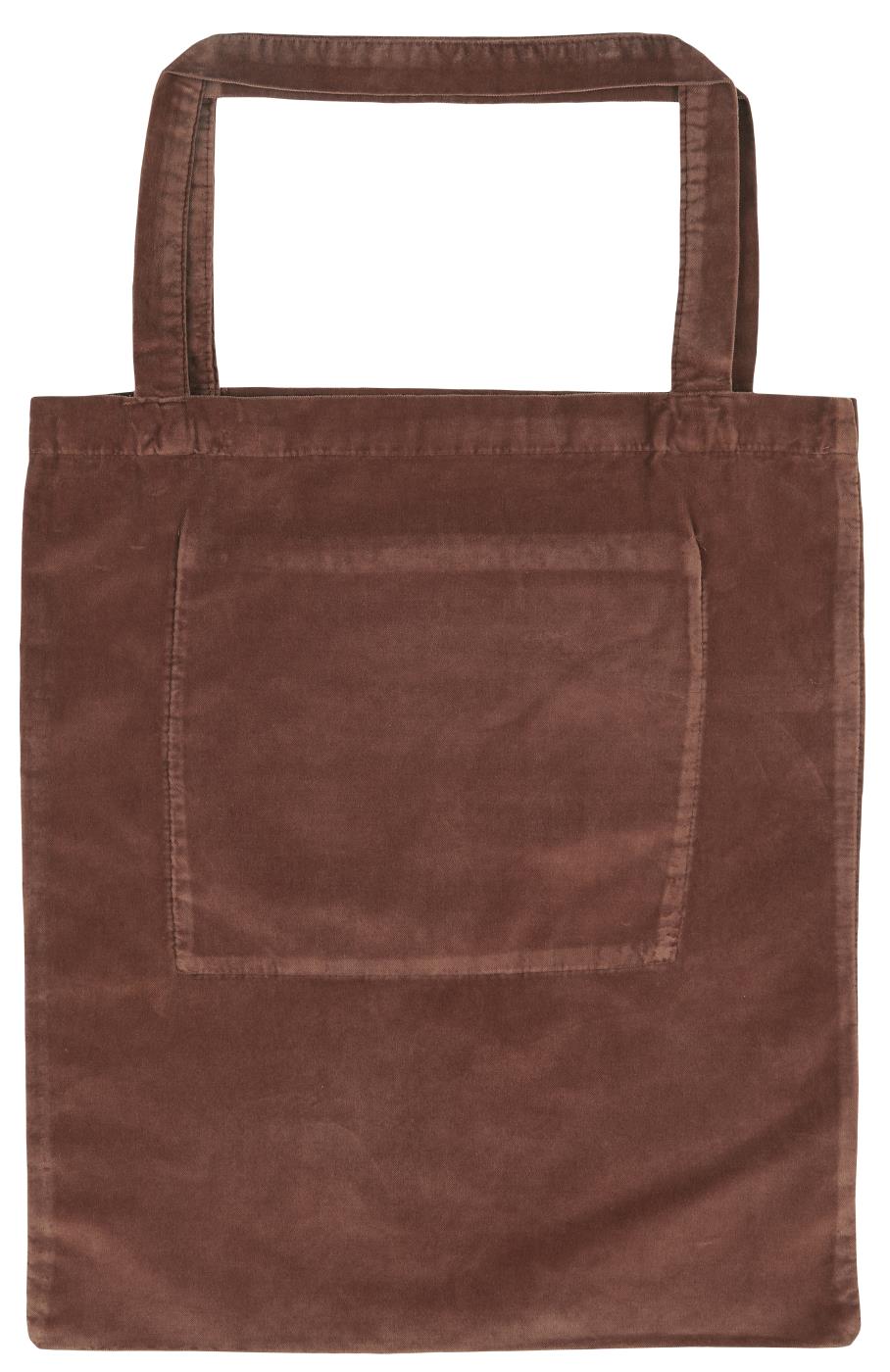 Veske m/innvendig lomme, velour, rust